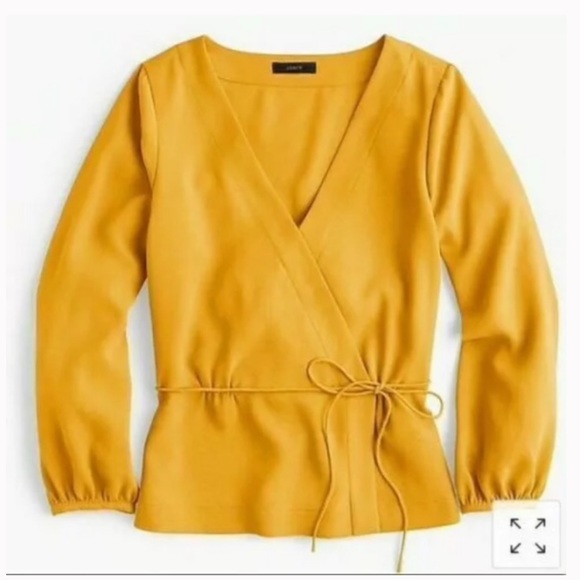 J. Crew Wrap Front Blouse - Picture 2 of 6